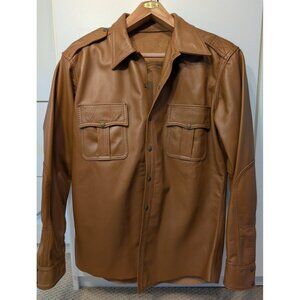 vk79 Leather Jacket Brown Men's L Germany Military Style
